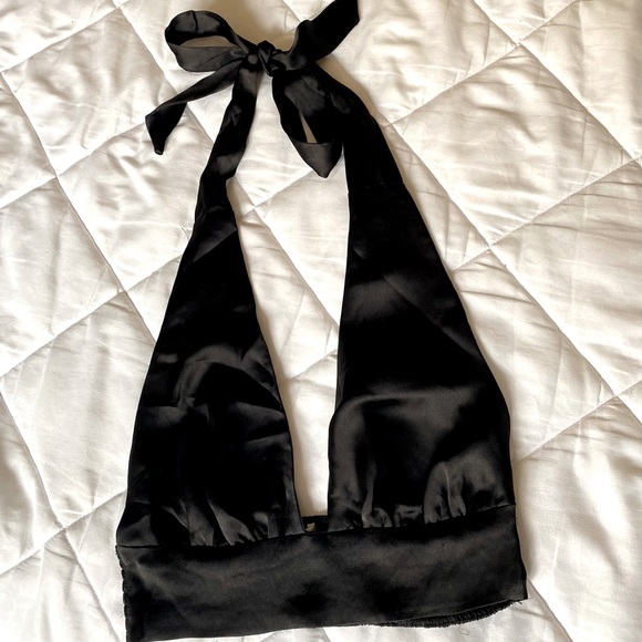 Satin Plunge Halter Tank - Picture 4 of 5